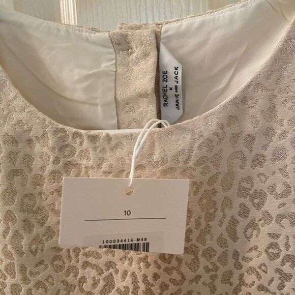 Janie and Jack x Rachel Zoe Cheetah Faux Fur Metallic Dress Girls Size 10 NWT - Picture 6 of 9